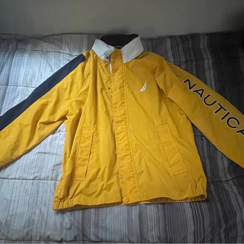 Nautica Men's Yellow and Black Windbreaker